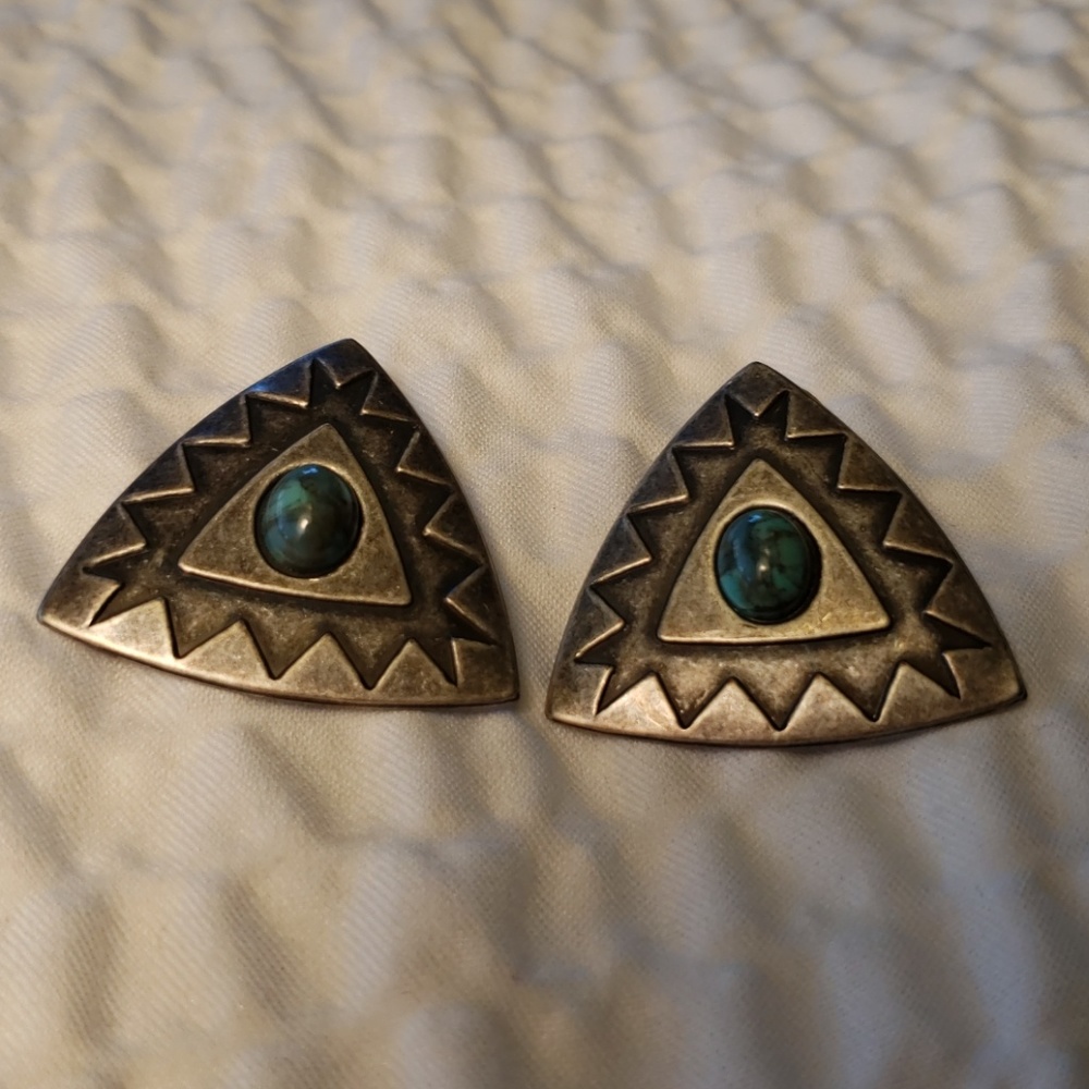 Vintage Turquoise Earrings/Native American/Western